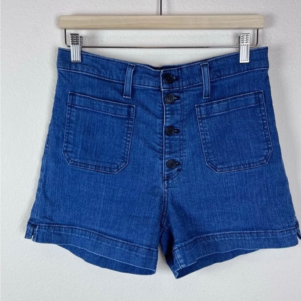 J Crew Jean High rise denim jean shorts with front patch pockets 29